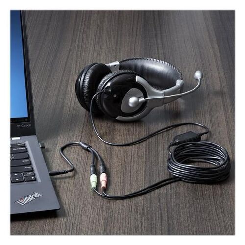 StarTech.com Adaptateur casque avec prises écouteur / microphone séparées - Répartiteur de casque micro - mini jack 4 pôles mâle pour jack mini femelle - 20 cm - noir - pour P/N: DK30A2DH, DK30CHDDPPD, DK30CHDPPDUE, MST30C2HDPPD, USB3SMDOCK4K...
