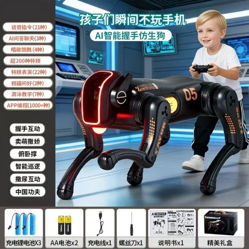 Chien robotique intelligent AI télécommandé – Jouet – Cadeau d'anniversaire pour garçon