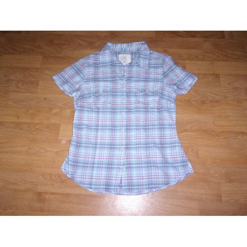 Chemisette H&M À Carreaux Tons Bleus Et Fuchsia Taille 40 Tbe