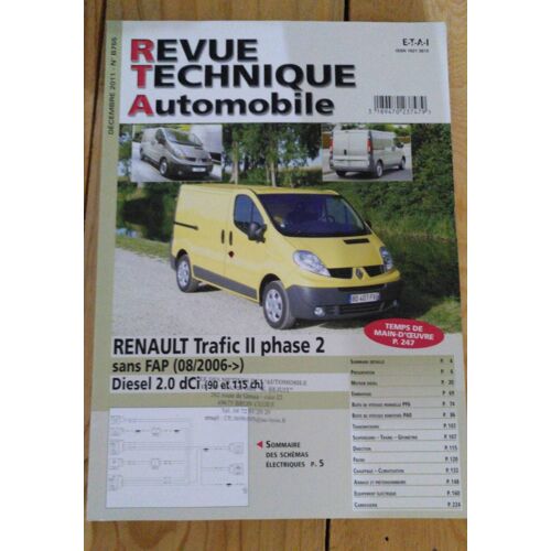 Revue Technique Automobile Renault Trafic Ii Phase 2 Sans Fap (08/2006 Diesel 2.0 Dci (90 Et 115 Ch)
