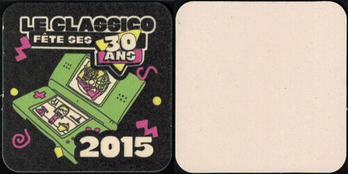 Sous Bock Beermat Coaster Le Classico Fête Ses 30 Ans Console Nintendo Ds 2015