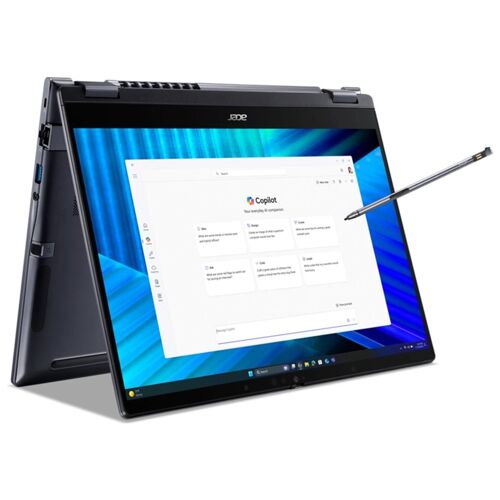 Acer TravelMate P4 Spin 14 TMP414RN-55-TCO - 14" Core Ultra 5 225U 16 Go RAM 512 Go SSD Intel Graphics - Bleu AZERTY