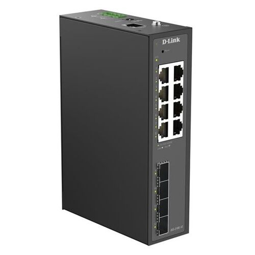 D-Link DIS 210G-12 - Commutateur - industriel - intelligent - 8 x 10/100/1000 + 4 x Gigabit SFP - Montage sur rail DIN