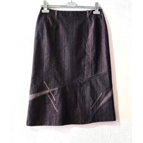 Jupe Christine Laure Taille 38 Tons Marron Avec Motifs