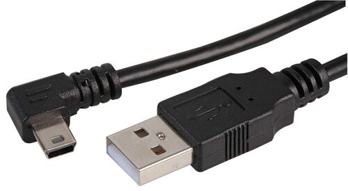 Pro Signal PSG91618 Cable USB A vers USB Mini B coude Noir 1 m