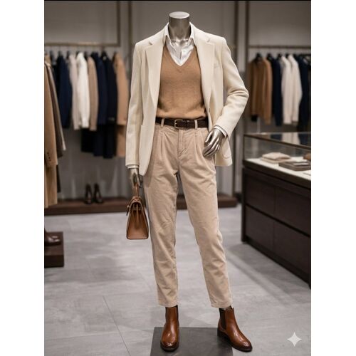 Pantalon En Velours Fin Beige Taille Xs Zara (Micros Taches Blanches Minuscules Sinon )