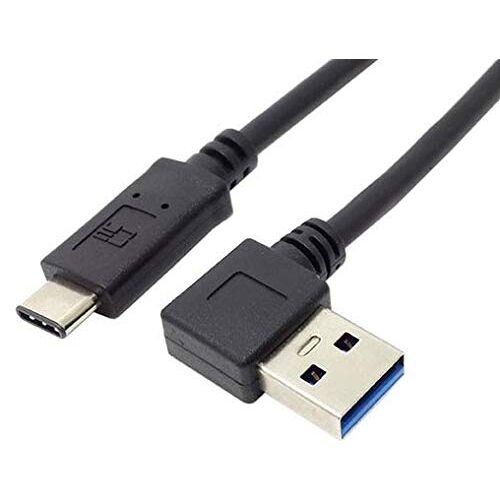 System-S Câble USB 3.1 type C vers USB 3.0 A coudé à 90° vers la gauche Longueur env. 20 cm
