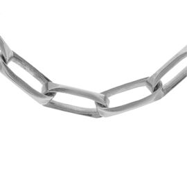 Collier Argent Passivé Maille Rectangulaire 55cm
