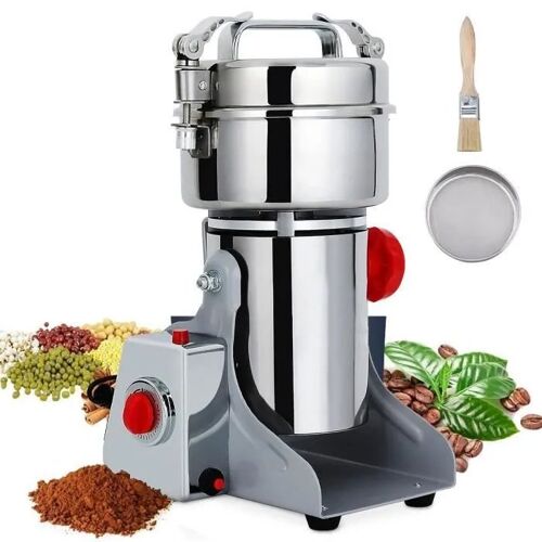 Moulin à Café Électrique, 1000g Moulin à épices électrique Inoxydable 26000tr-min 3800W pour Café, Soja,Blé,noix moulin à Grains