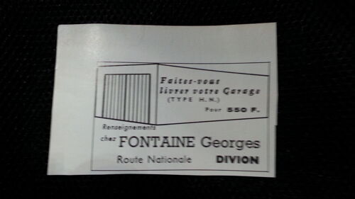 Petite Publicité Papier: Garage Préfabriqué Fontaine Georges, Parue Dans La Presse En 1963