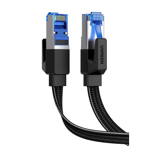UGREEN Cat 8 Plat Câble Ethernet RJ45 Câble Réseau Nylon Tressé 40Gbps 2000MHz PoE 8P8C Compatible avec PS3 PS4 PS5 TV Box Xbox Routeur Modem Switch Poe Consoles de Jeux (1M)