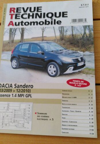 Revue Technique Automobile Dacia Sandero 03/2009 À 12/2010 Essence 1.4 Mp Gpl
