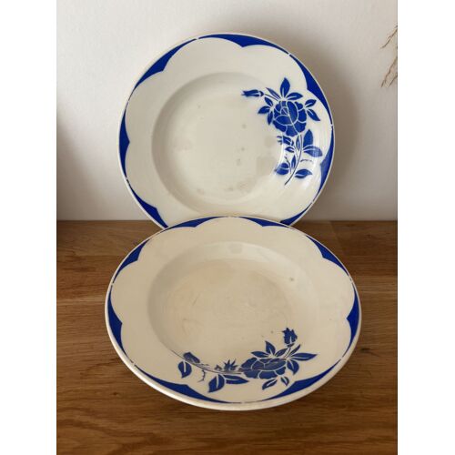 Ensemble De Deux Assiettes Creuses Anciennes Digoin Et Sarreguemines Corsica