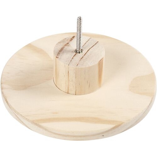 Patère ronde, D 15 cm, profondeur 4,5 cm, pin, 1 pièce