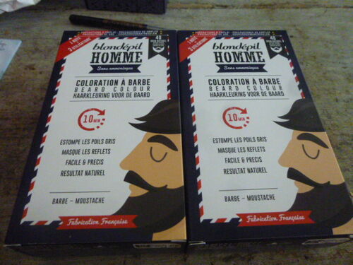 Blondépil Lot De 2 - Homme Coloration A Barbe 3 Utilisations 