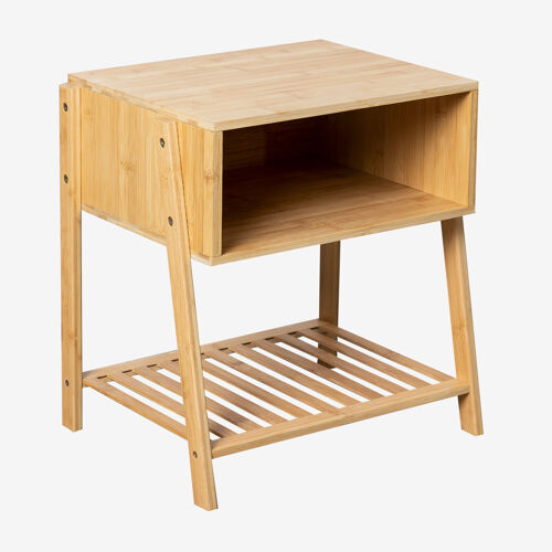 Pack de 2 tables de chevet rectangulaires 45x35 cm en bambou Natela Bambou