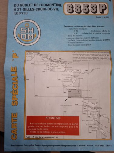 Shom Carte De Navigation 6853 P Du Goulet De Fromentines À St Gilles Croix De Vie