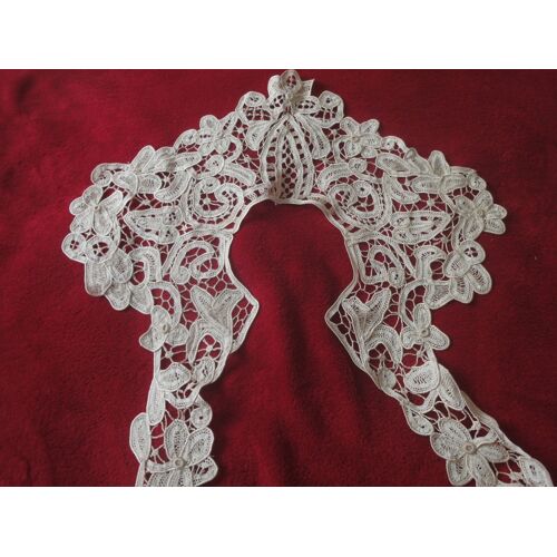 Ancien Col En Broderie Richelieu 1890/1900