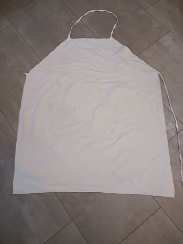 Tablier Blanc Confection Artisanale Vintage (Micros Trous)