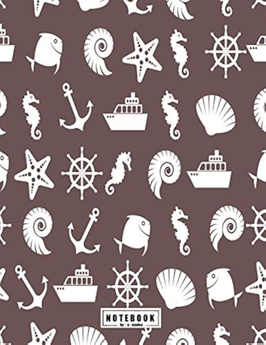 Notebook: Under The Sea On Brown Cover And Lined Pages, Extra Large (8.5 X 11) Inches, 110 Pages, White Paper