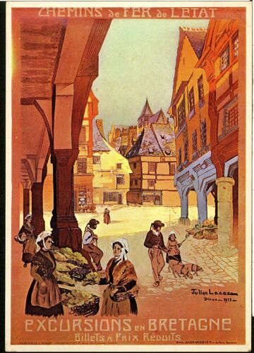 Carte Postale Chemins De Fer De L'État Excursions En Bretagne Billets À Prix Réduits