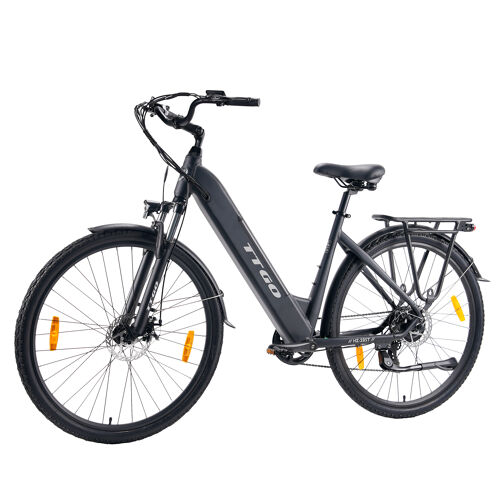 Vélo Électrique Ttgo Hz-28st, Batterie 36v 20ah, Moteur 250w, Pneus De 28 Pouces, Autonomie Jusqu'À 110 Km, Vélo Électrique De Ville Léger En Alliage D'Aluminium - Noir