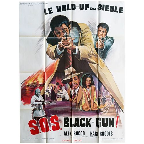 S.O.S. Black Guns - Véritable Affiche De Cinéma Pliée - Format 120x160 Cm - De Arthur Marks Avec Alex Rocco, Hari Rhodes, Vonetta Mcgee, Scatman Crothers - Blaxploitation- 1973
