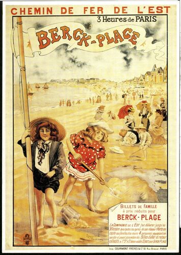 Carte Postale Chemin De Fer De L'Est Berck-Plage 3 Heures De Paris