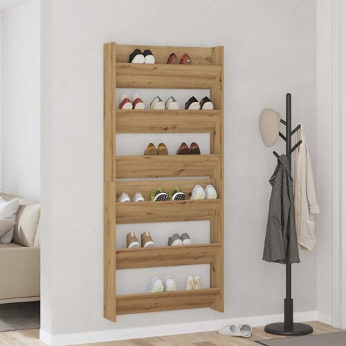vidaXL Cabinet à chaussures 2 pcs Chêne artisanal 85 x 18 x 90 cm
