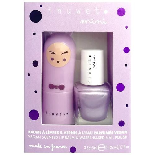 Inuwet Duo Aqua Baume Guimauve Et Vernis À L'eau Parfum Myrtille Multicolore