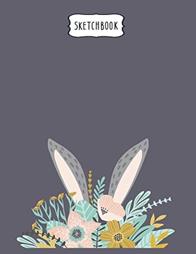 Sketchbook: Bunny On Purple Cover (8.5 X 11) Inches 110 Pages, Blank Unlined Paper For Sketching, Drawing, Whiting, Journaling & Doodling