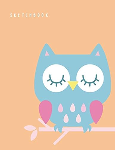 Sketchbook: Cute Owl On Yellow Cover (8.5 X 11) Inches 110 Pages, Blank Unlined Paper For Sketching, Drawing, Whiting, Journaling & Doodling
