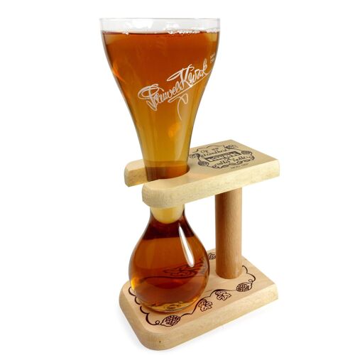 1 Verre Pauwel Kwak Verre À Bière Belge Avec Support En Bois 0,3 L, Neuf