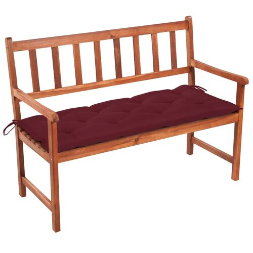 Banc De Jardin Meuble De Patio D'extérieur Terrasse Avec Coussin 120 Cm Bois D'acacia Massif Helloshop26 02_0011377
