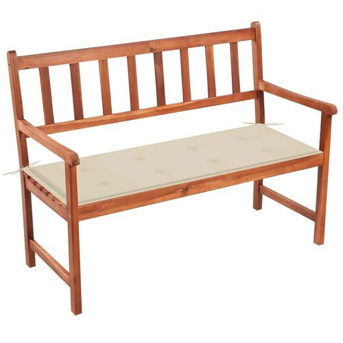 Banc De Jardin Meuble De Patio D'extérieur Terrasse Avec Coussin 120 Cm Bois D'acacia Massif Helloshop26 02_0011347