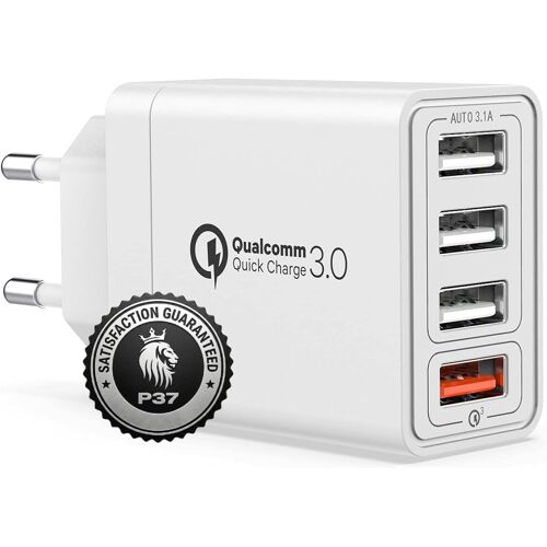 KALANKA-Chargeur USB Multiple Charge Rapide et sûre. 4 Ports USB compatibles avec Tous Les téléphones Portables, tablettes, Ordinateurs Portables, y Compris Samsung Galaxy, Note, Xiaomi, Huawei