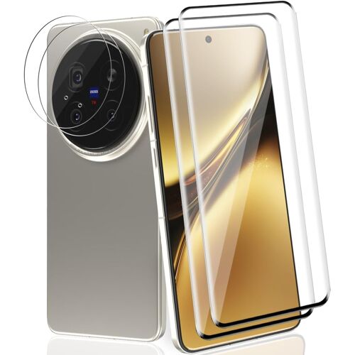 JGD-Verre Trempé pour VIVO X200 Pro, Protection écran Film 2 Pièces + Caméra Arrière Protecteur 2 Pièces, Dureté 9H Glass, HD Ultra Anti Rayures