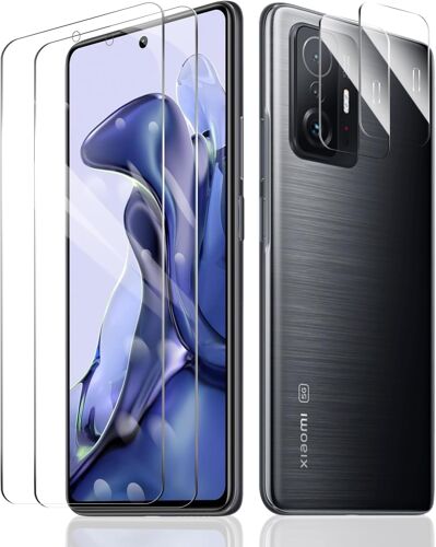 KALANKA-2×Verre Trempé pour Xiaomi 11T/11T Pro + 2×Caméra Arrière Protecteur, Film Protection D'écran, Vitre Protecteur Accessoires, HD Haute Transparence, Résistant aux Rayures, Dureté 9H Glass