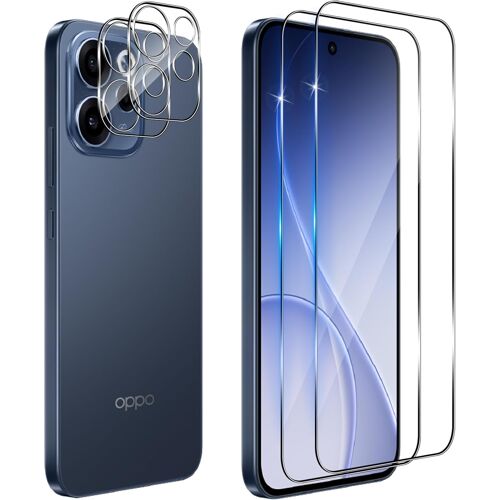 JGD-Verre Trempé pour OPPO Reno 15 F 15F/15 FS 15FS (4G/5G) avec Caméra Arrière Protecteur[2+2 PCS], Dureté 9H [Sans Bulles] [Ultra HD] Super Résistant Film Vitre Trempé Protection écran