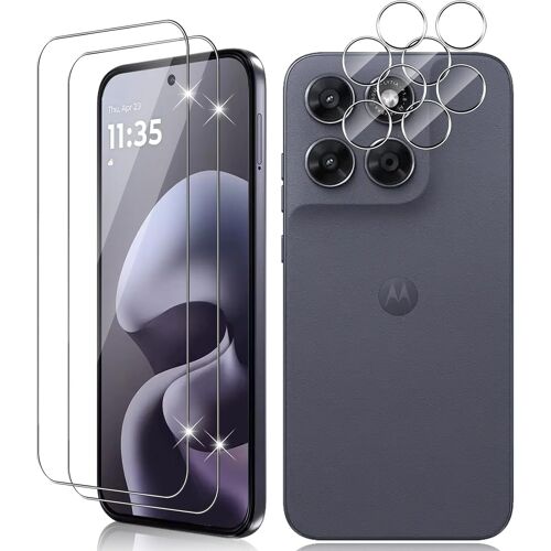 JGD-Verre Trempé pour Motorola G67/G77 5G, 2+2 Pièces Protection D'écran Film et Caméra Arrière Protecteur Avec Outils d'installation, 9H Dureté Haute Définition Sans Bulles