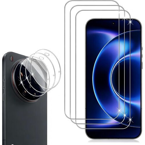 JGD-3 Pièces Verre Trempé pour Xiaomi Mi 17 Ultra avec 3 Pièces Caméra Arrière Protection Accessoire, 9H Dureté, Anti-Rayures, Sans Bulles Protection écran