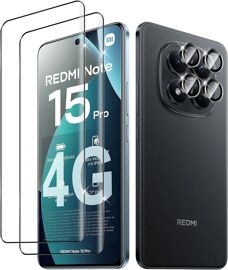 JGD-pour Xiaomi Redmi Note 15 Pro 4G Verre Trempé, 2+1 Pièces Protection écran + Caméra Arrière Protecteur Film, 9H Dureté Anti-Rayures HD Sans Bulles Vitre Trempé Protecteurs d'écran