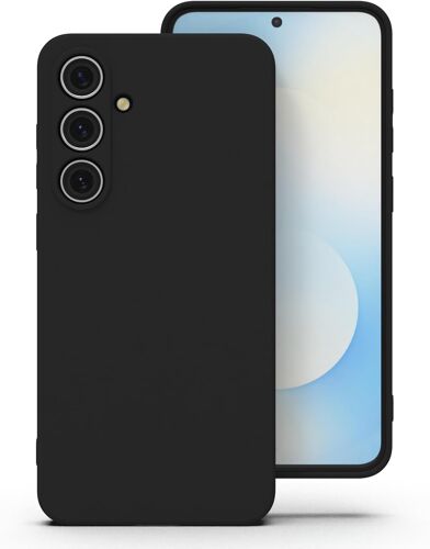 JGD-Silicone Coque pour Samsung Galaxy S25 FE, Toucher Doux, Fin, Minimaliste, résistant aux Chocs, antidérapant, s'adapte à Toutes Les Poches - Noir