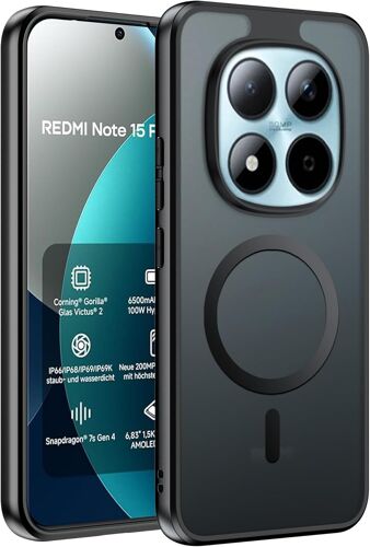 KALANKA-Coque pour Xiaomi Redmi Note 15 Pro Plus 5G, Compatible MagSafe, Protección Grado Militar, Hautement Noir et résistant, Anti-jaunissement, Anti-Graisse et Anti-Rayures Coque -Noir