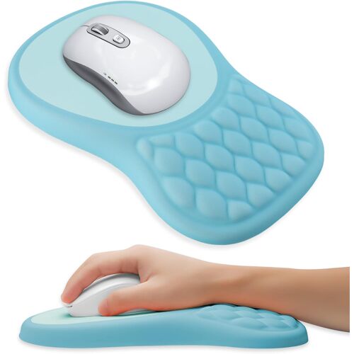 JGD-Tapis de souris avec coussin en gel, tapis de souris ergonomique avec base en polyuréthane antidérapante, tapis de souris en mousse à mémoire de forme pour jeux, maison, bureau