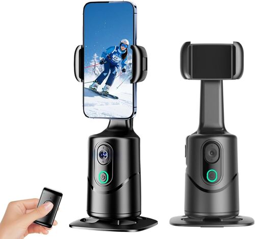 JGD-Trépied pour téléphone portable avec suivi automatique du visage, suivi de rotation à 360°, pas d'application, perche à selfie, trépied avec télécommande et commande gestuelle pour enregistrement