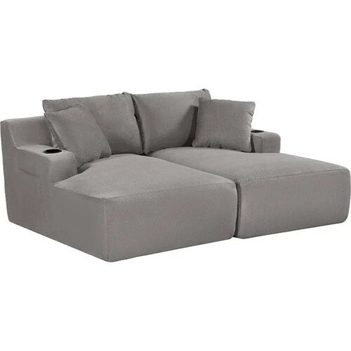 Canapé convertible MARTY compressé 2 places gris clair