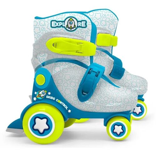 Stamp Skids Control Explore Quad Roller Skates Enfant Réglables 23-26 Bleus À 4 Roues