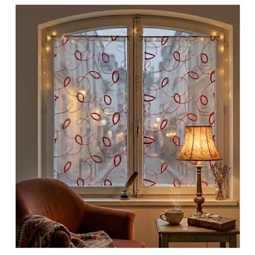 Paire De Voilages 60 X 120 Cm Hoop Rouge