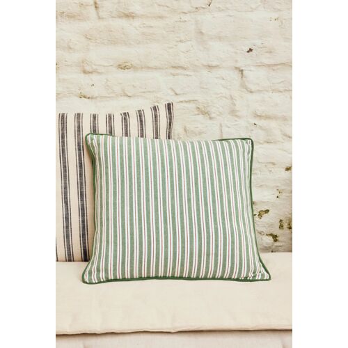 Coussin Rayures, 45x45cm, 100% Coton Orange Foncé